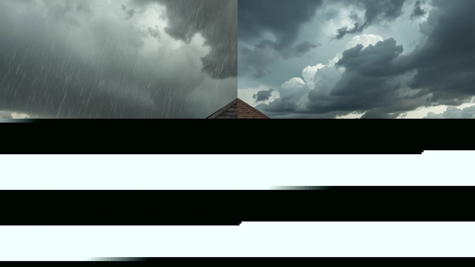Two homes with asphalt shingle roofs in contrasting climates showing coastal storm and hail risk environments